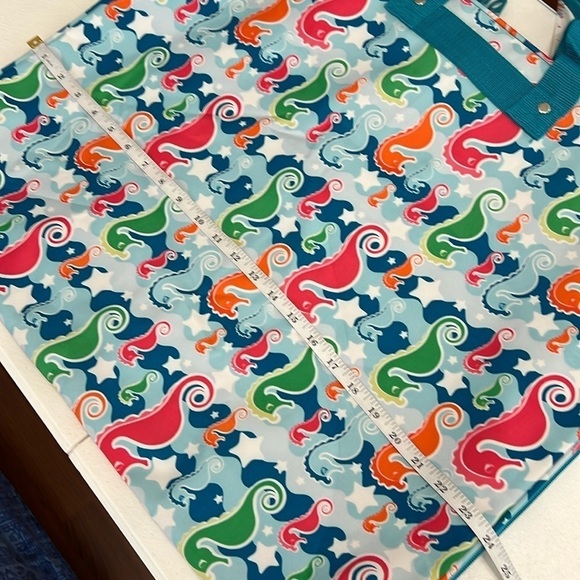 Seahorse Print Travel Garment Bag Blue NWT - Picture 4 of 9